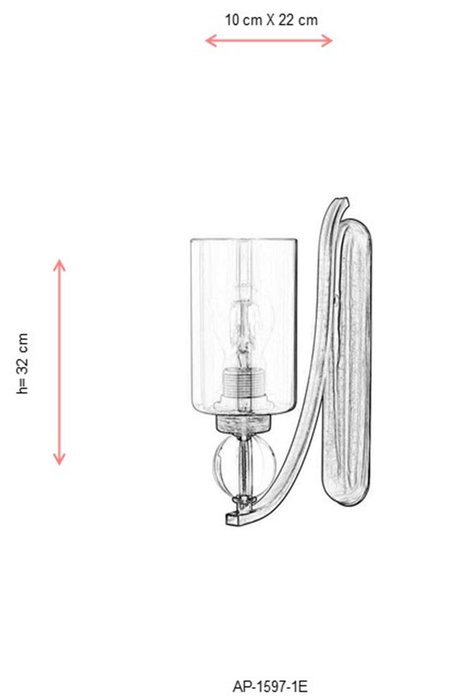 Opviq Lámpara de pared AP-1597-1E Antiquation